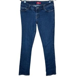 Dickies Jeans Women's 9 Skinny Slim Denim Pants Casual‎ Bottom Dark Wash